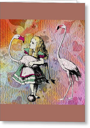 Alice In Wonderland - Flamingos - Greeting Card