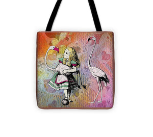 Alice In Wonderland - Flamingos - Tote Bag