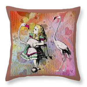 Alice In Wonderland - Flamingos - Throw Pillow