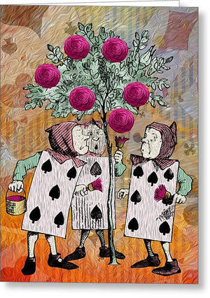 Alice In Wonderland - Rose Tree - Greeting Card