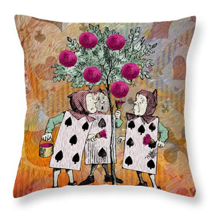 Alice In Wonderland - Rose Tree - Throw Pillow