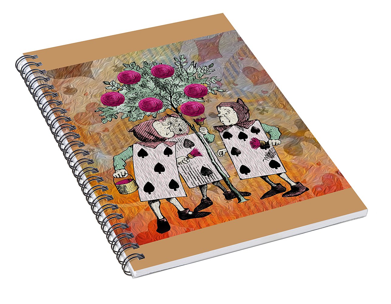 Alice In Wonderland - Rose Tree - Spiral Notebook