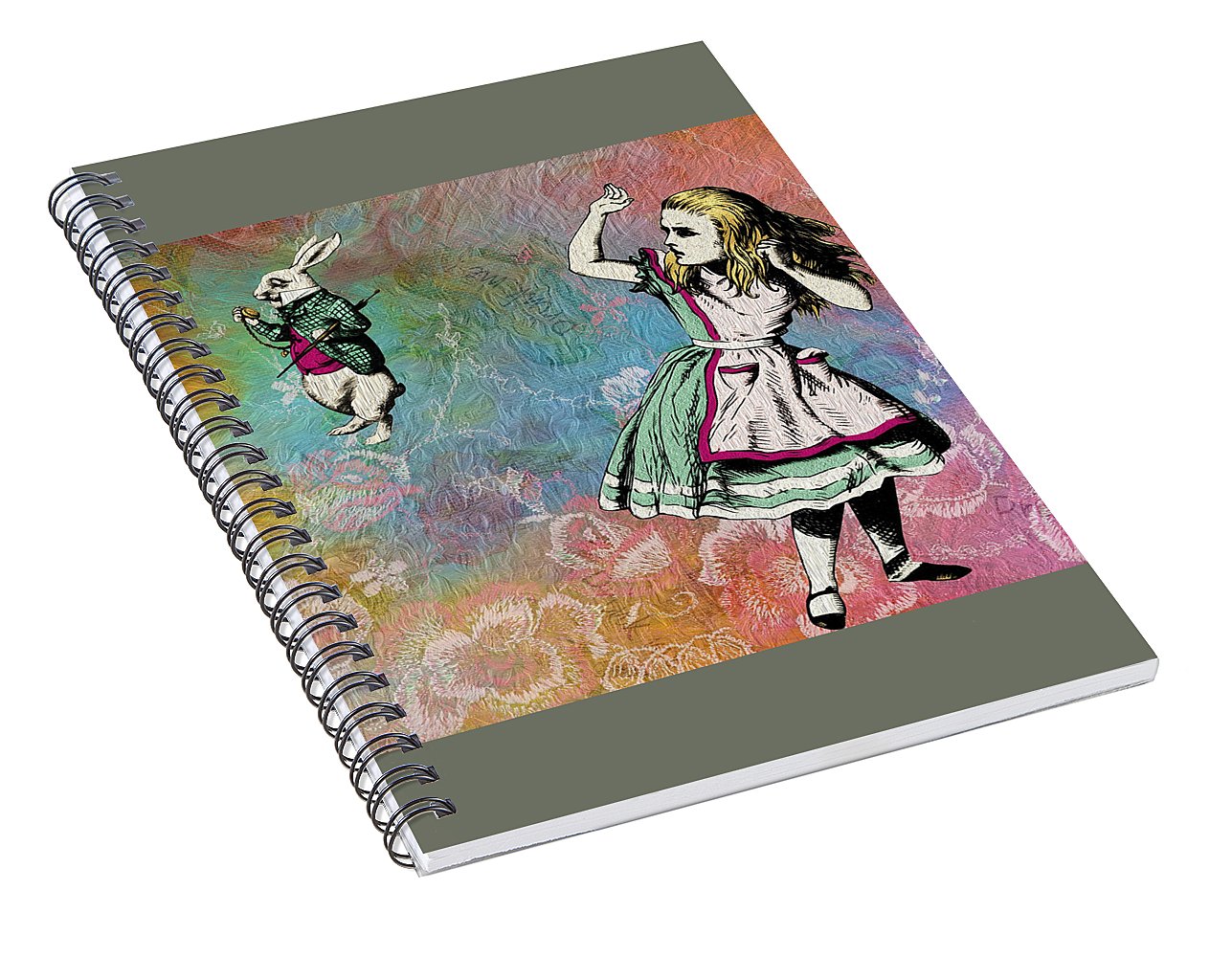 Alice In Wonderland - White Rabbit - Spiral Notebook