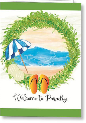 Beach Wreath - Welcome to Paradise - Greeting Card