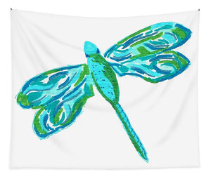 Blue and Green Dragonfly - Tapestry