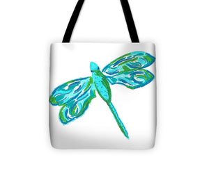 Blue and Green Dragonfly - Tote Bag