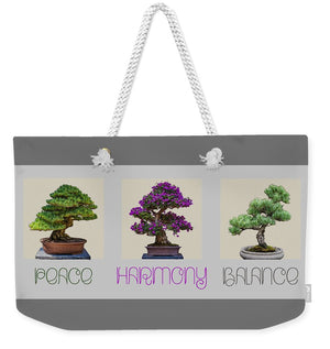 Bonsai - Peace Harmony Balance - Triptych - Weekender Tote Bag