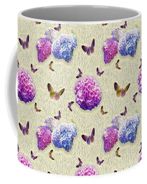 Butterflies and Hydrangea Pattern - Mug