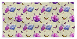 Butterflies and Hydrangea Pattern - Beach Towel