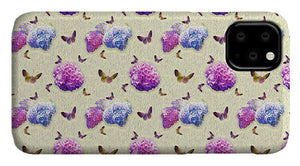 Butterflies and Hydrangea Pattern - Phone Case