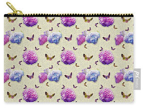 Butterflies and Hydrangea Pattern - Carry-All Pouch