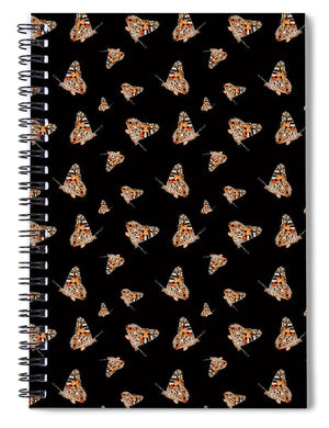 Butterfly Wings Pattern - Black - Spiral Notebook