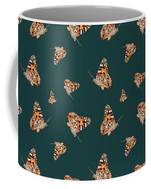 Butterfly Wings Pattern - Dark Green - Mug