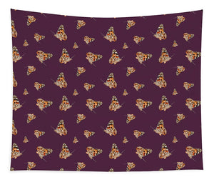 Butterfly Wings Pattern - Wine/Burgundy - Tapestry