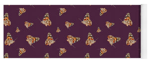 Butterfly Wings Pattern - Wine/Burgundy - Yoga Mat