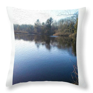 Chartley Brook Pond, Attleboro, MA - Throw Pillow