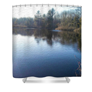 Chartley Brook Pond, Attleboro, MA - Shower Curtain