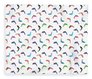 Colorful Dolphins Pattern - Blanket