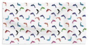 Colorful Dolphins Pattern - Bath Towel
