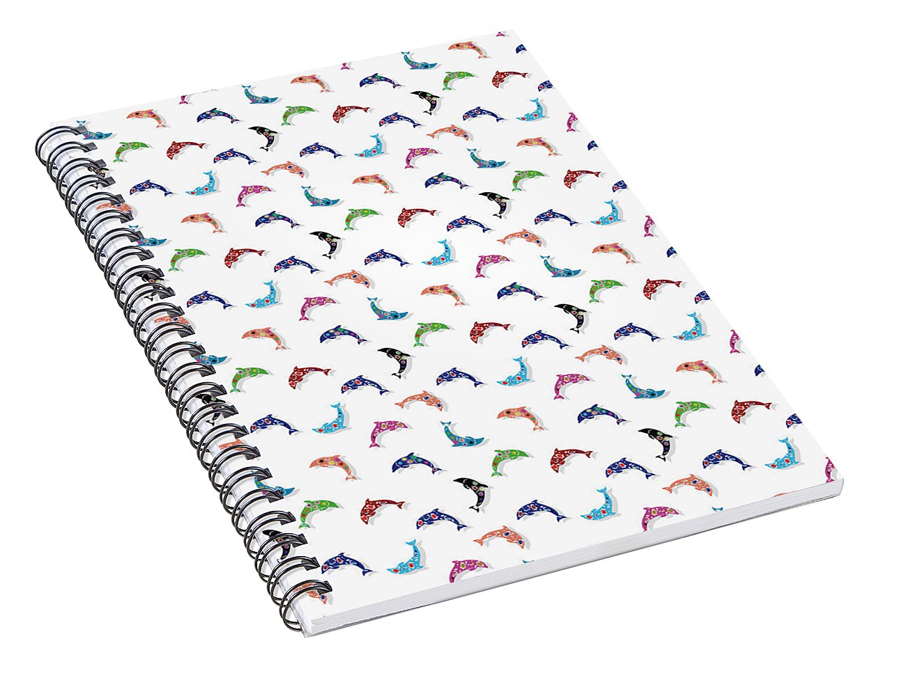 Colorful Dolphins Pattern - Spiral Notebook