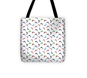 Colorful Dolphins Pattern - Tote Bag