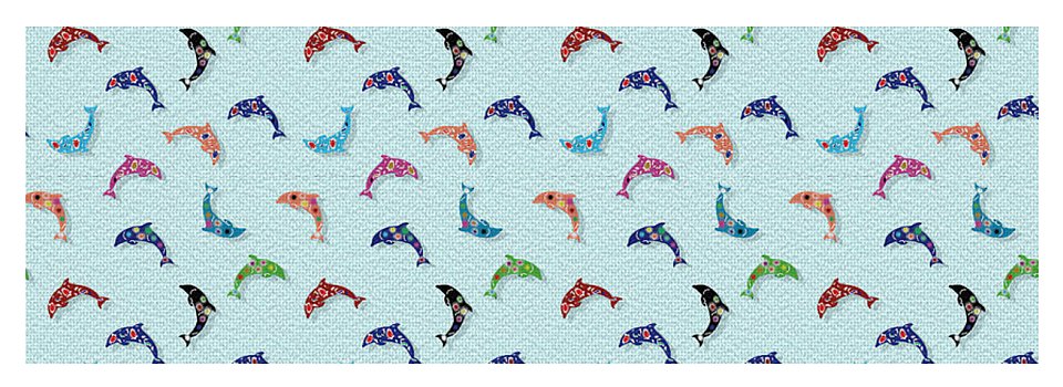 Colorful Dolphins Pattern on Teal - Yoga Mat