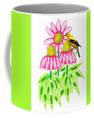 Coneflowers and Goldfinch - Mug