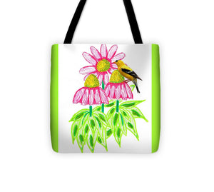 Coneflowers and Goldfinch - Tote Bag