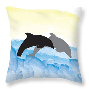 Dolphins 1 of 2 - Throw Pillow