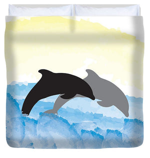 Dolphins 1 of 2 - Duvet Cover