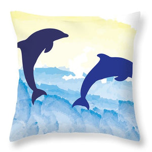 Dolphins 2 of 2 - Throw Pillow