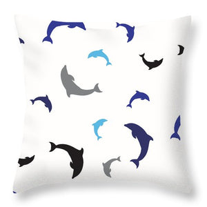 Dolphins Delight Pattern - Large - Throw Pillow
