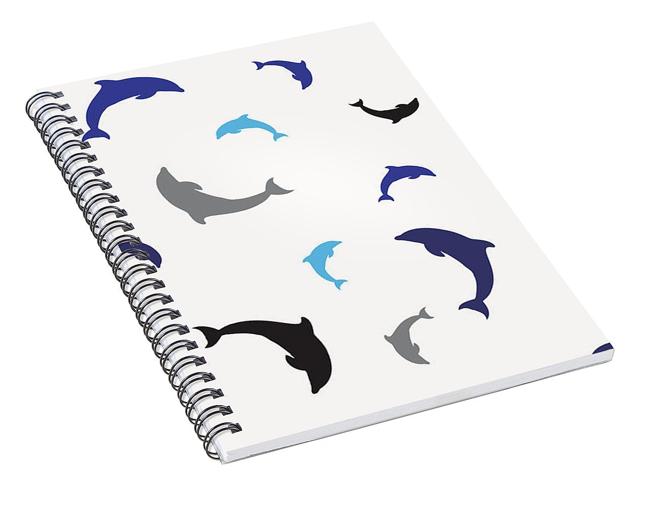 Dolphins Delight Pattern - Large - Spiral Notebook