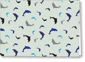 Dolphins Delight Pattern - Small - Greeting Card