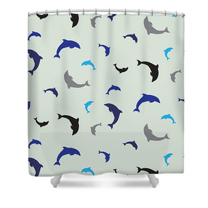 Dolphins Delight Pattern - Small - Shower Curtain