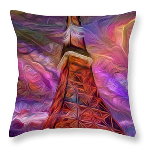 Eiffel Tower At Night - Throw Pillow