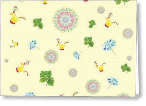 Fruity Cocktails Pattern - Greeting Card