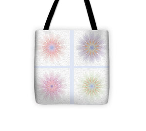 Happy Together Flowers Quadriptych - Stylized - Tote Bag