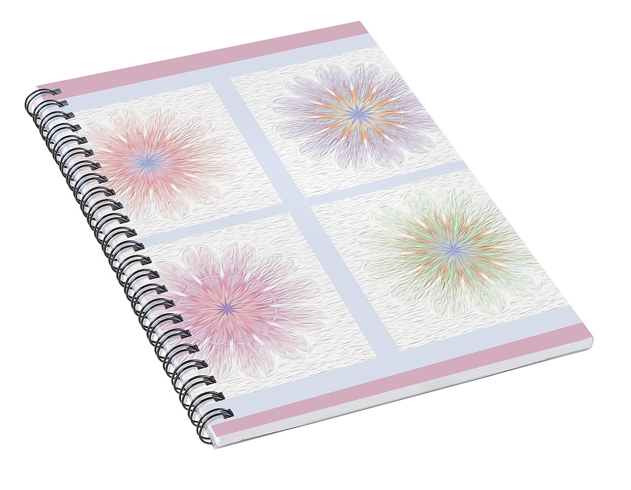 Happy Together Flowers Quadriptych - Stylized - Spiral Notebook