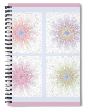 Happy Together Flowers Quadriptych - Stylized - Spiral Notebook