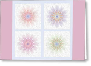 Happy Together Flowers Quadriptych - Stylized - Greeting Card