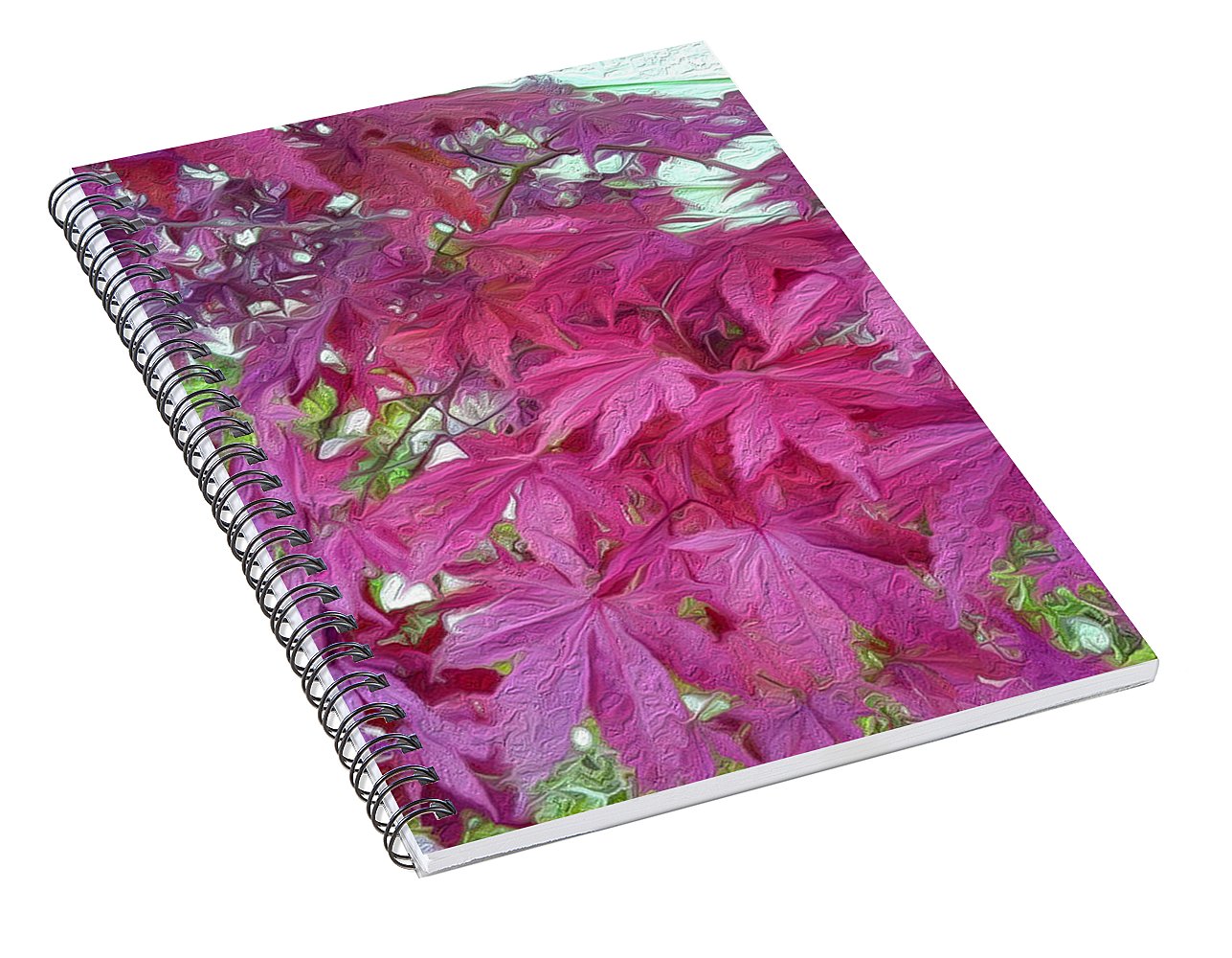 Japanese Maple Leaves - Stylized - Spiral Notebook