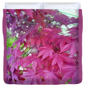 Japanese Maple Leaves - Stylized - Duvet Cover