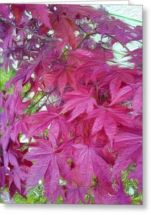 Japanese Maple Leaves - Stylized - Greeting Card