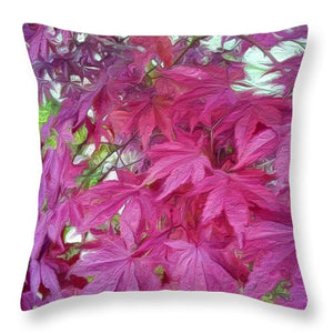 Japanese Maple Leaves - Stylized - Throw Pillow