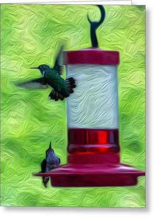 Just Passing Through - Hummingbirds - Greeting Card