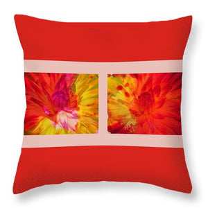 Ketchup and Mustard Floral Diptych - Throw Pillow