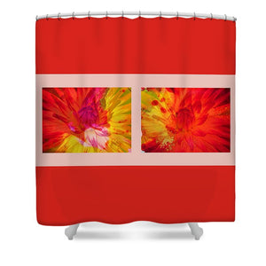 Ketchup and Mustard Floral Diptych - Shower Curtain