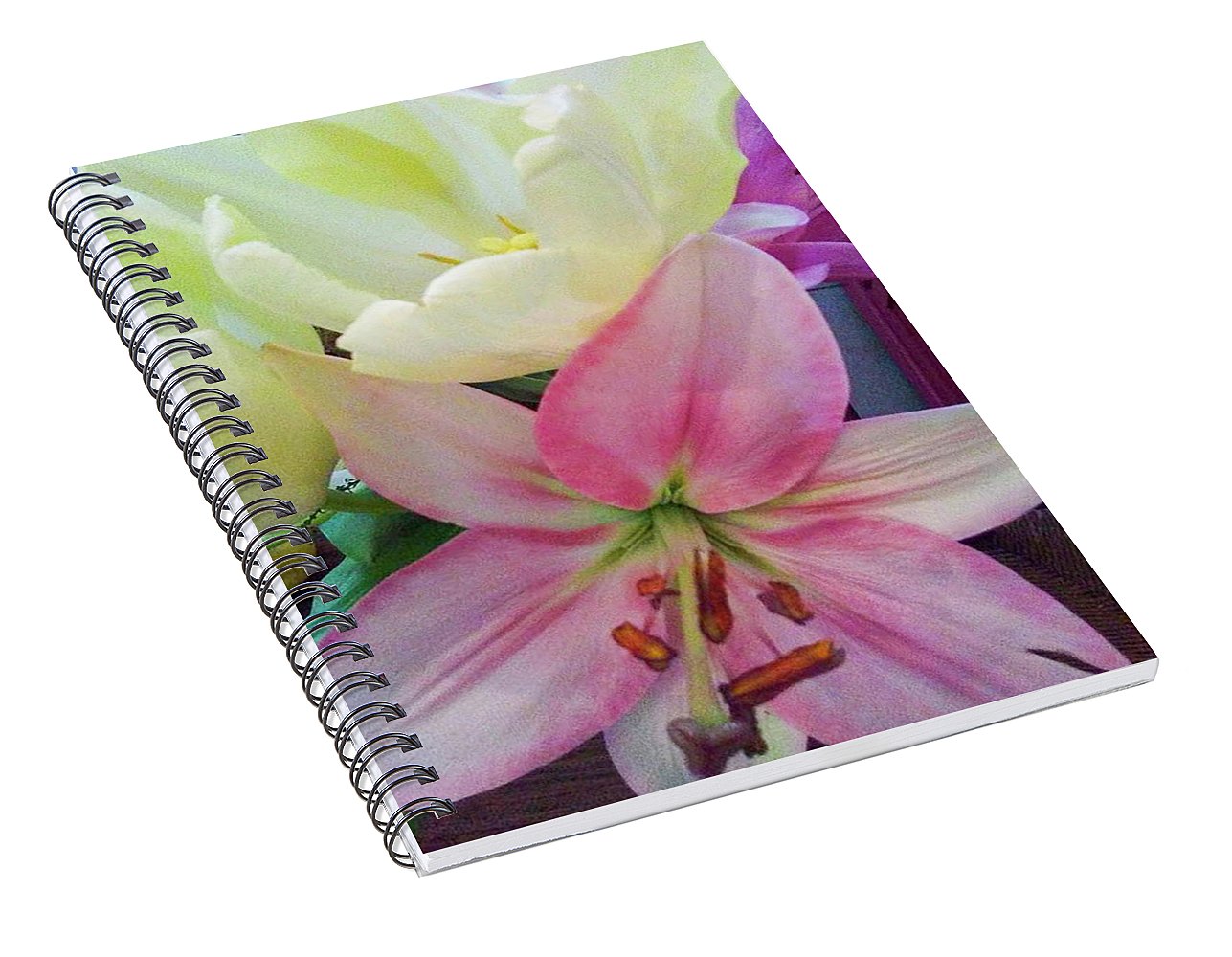 Lily and Tulips - Spiral Notebook