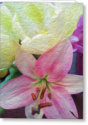 Lily and Tulips - Stylized - Greeting Card
